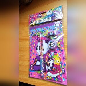 Lisa Frank Panda Set Notepad Sketchbook Memo Pad Pencil Eraser Sharpner 6 Pieces